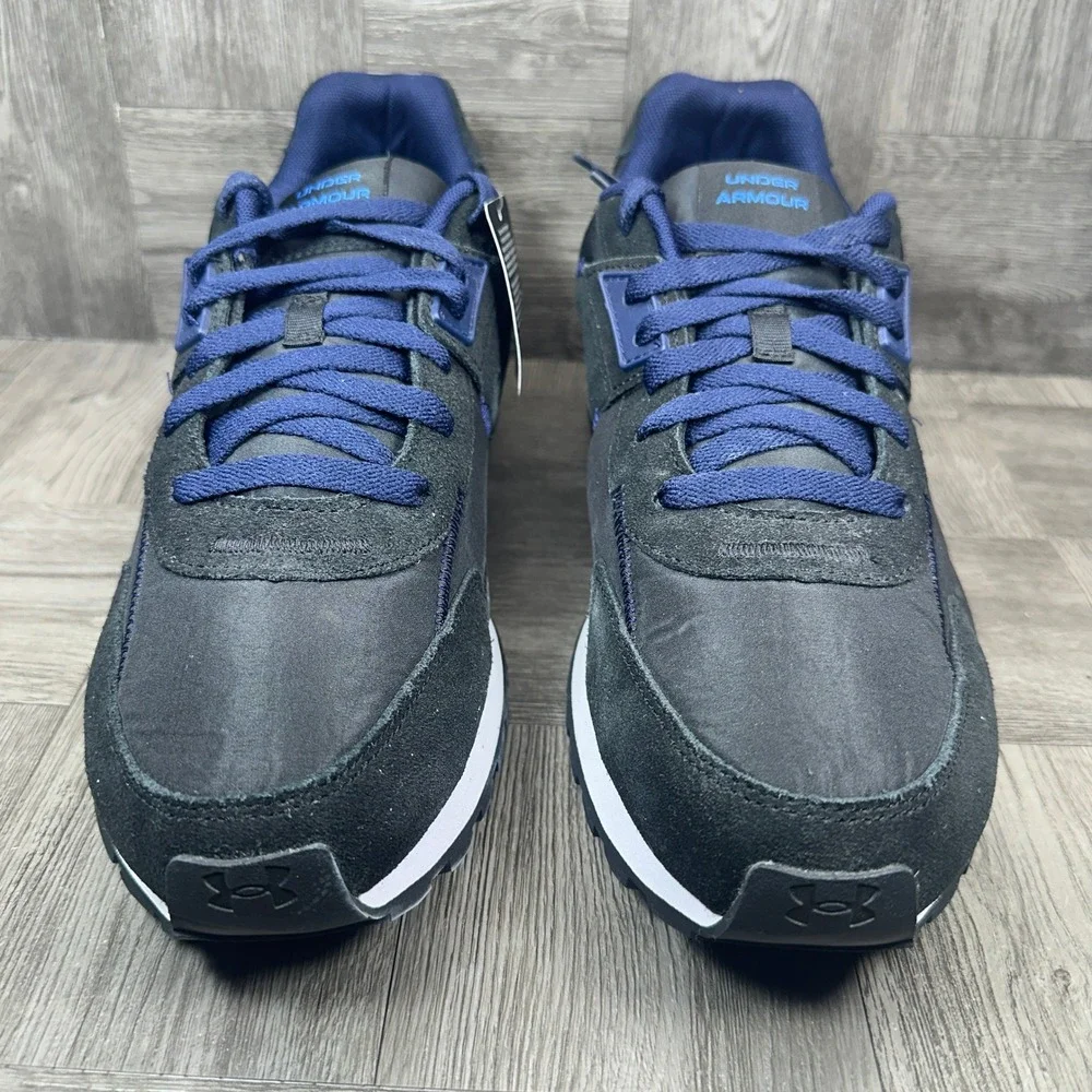 Under Armour Essential Runner Sneakers Mens 12 Black Blue NEW 3028408-002